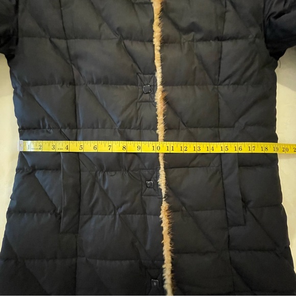 JNY Down & Fur Puffer Black with Carmel-colored trim Jones New York Med - Picture 8 of 17
